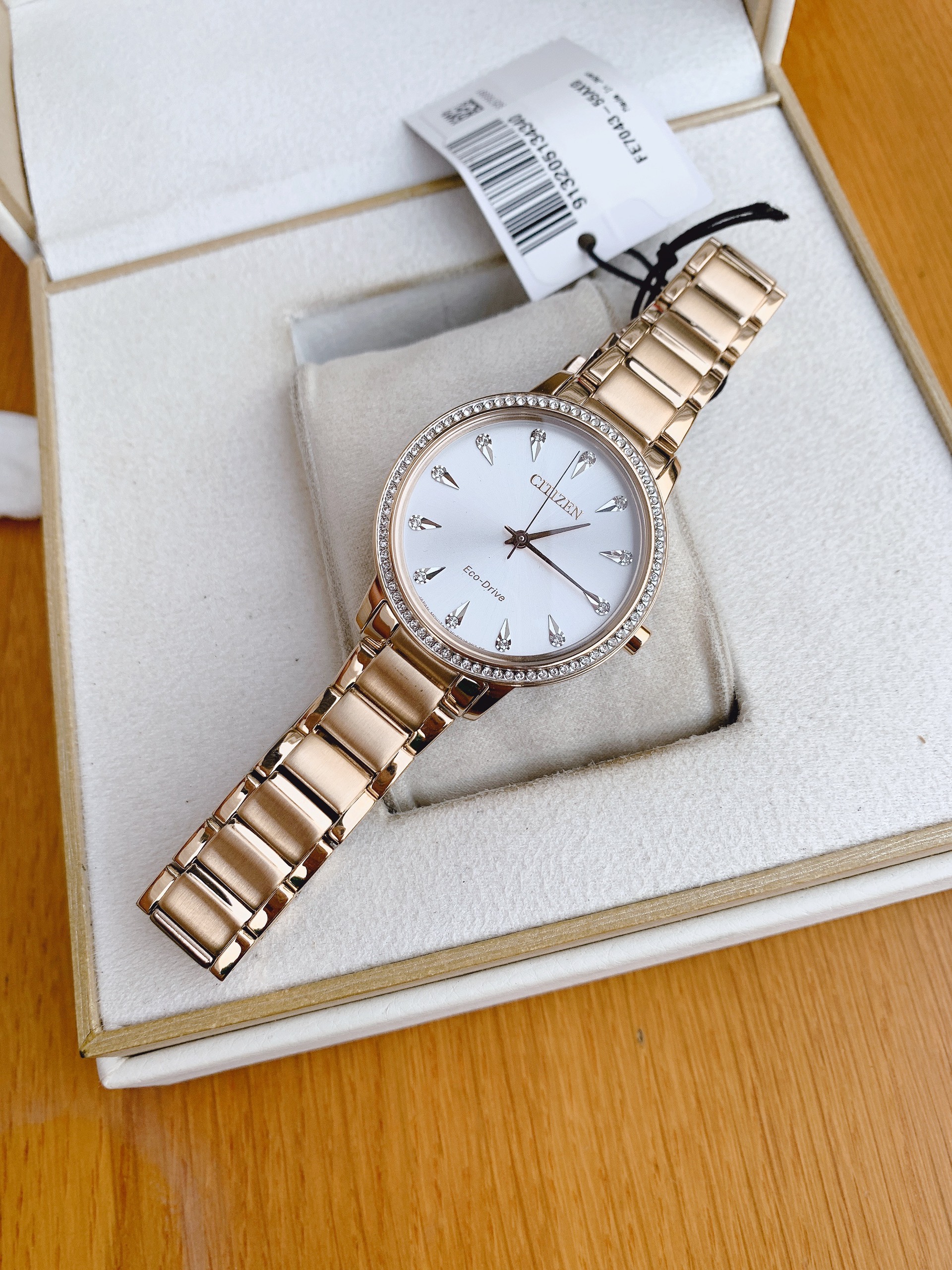 Đồng hồ nữ CITIZEN Silhouette Crystal Rose Gold Ladies Watch FE7043-55A