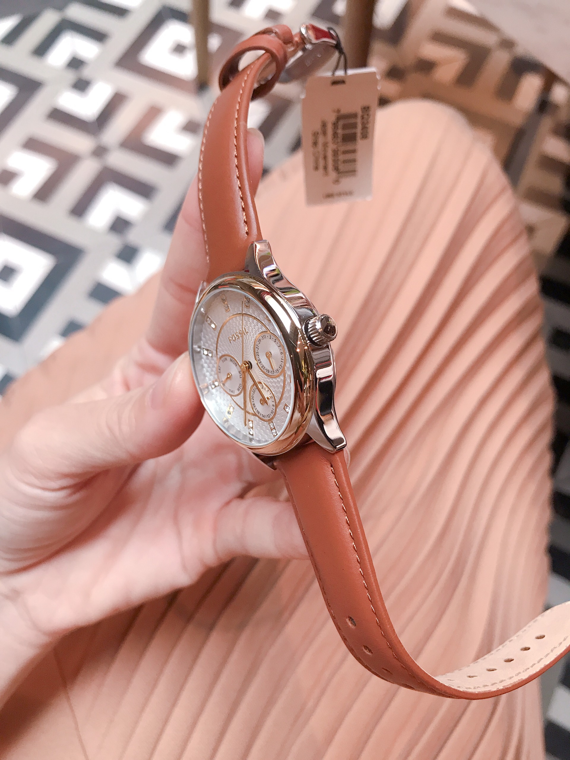 Đồng hồ nữ Fossil BQ3408 Brown Leather For Women