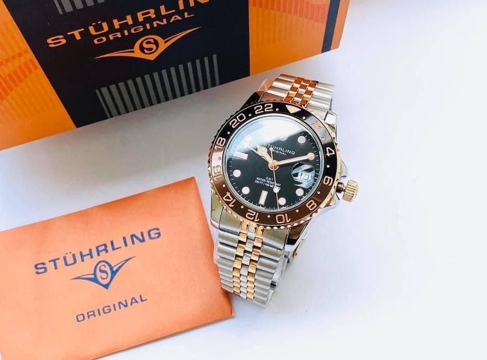 Đồng hồ nam Stuhrling Aqua-Diver Quartz như ông hoàng ROLEX.