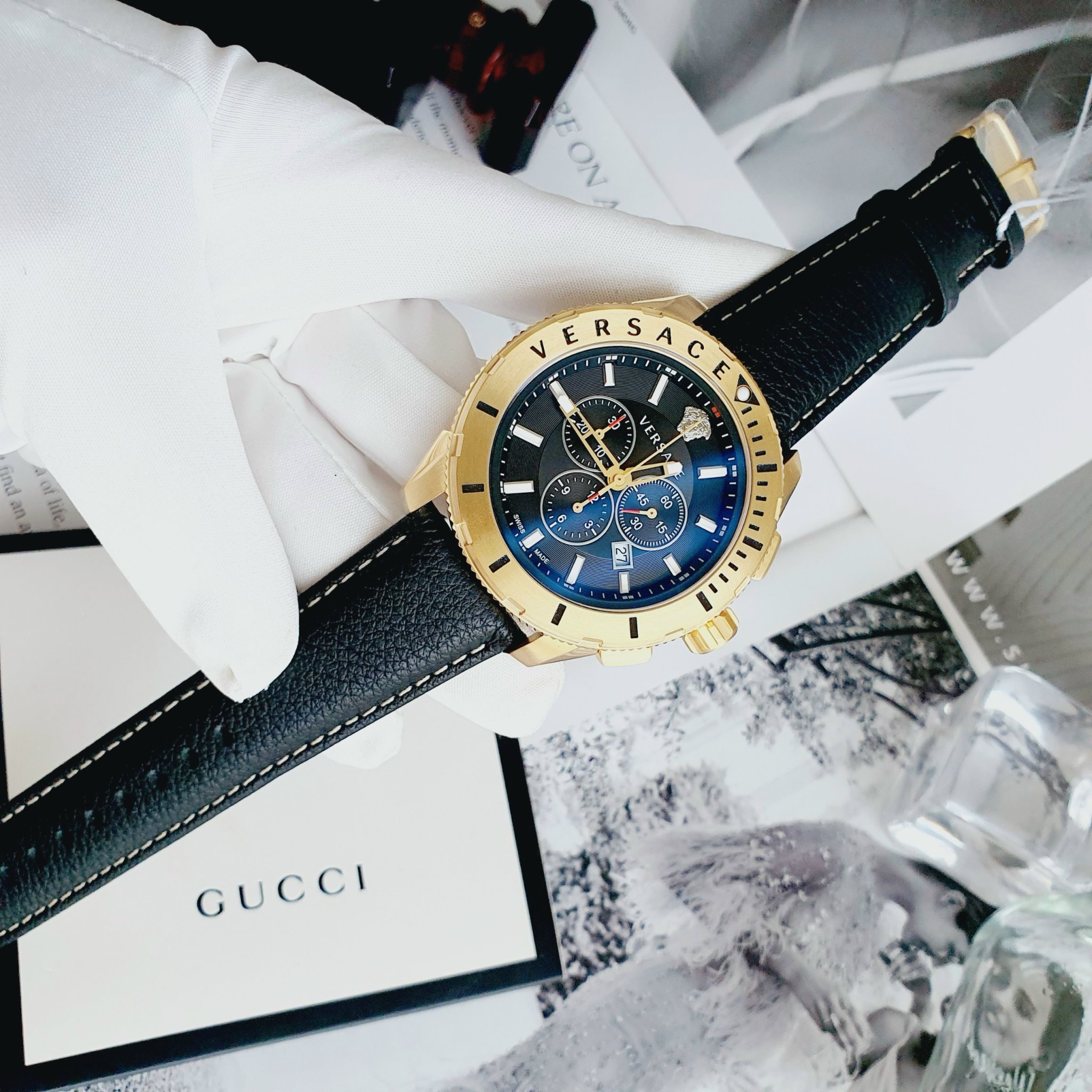 Đồng hồ nam Versace for men VERG00418 size 48 mạ vàng.
