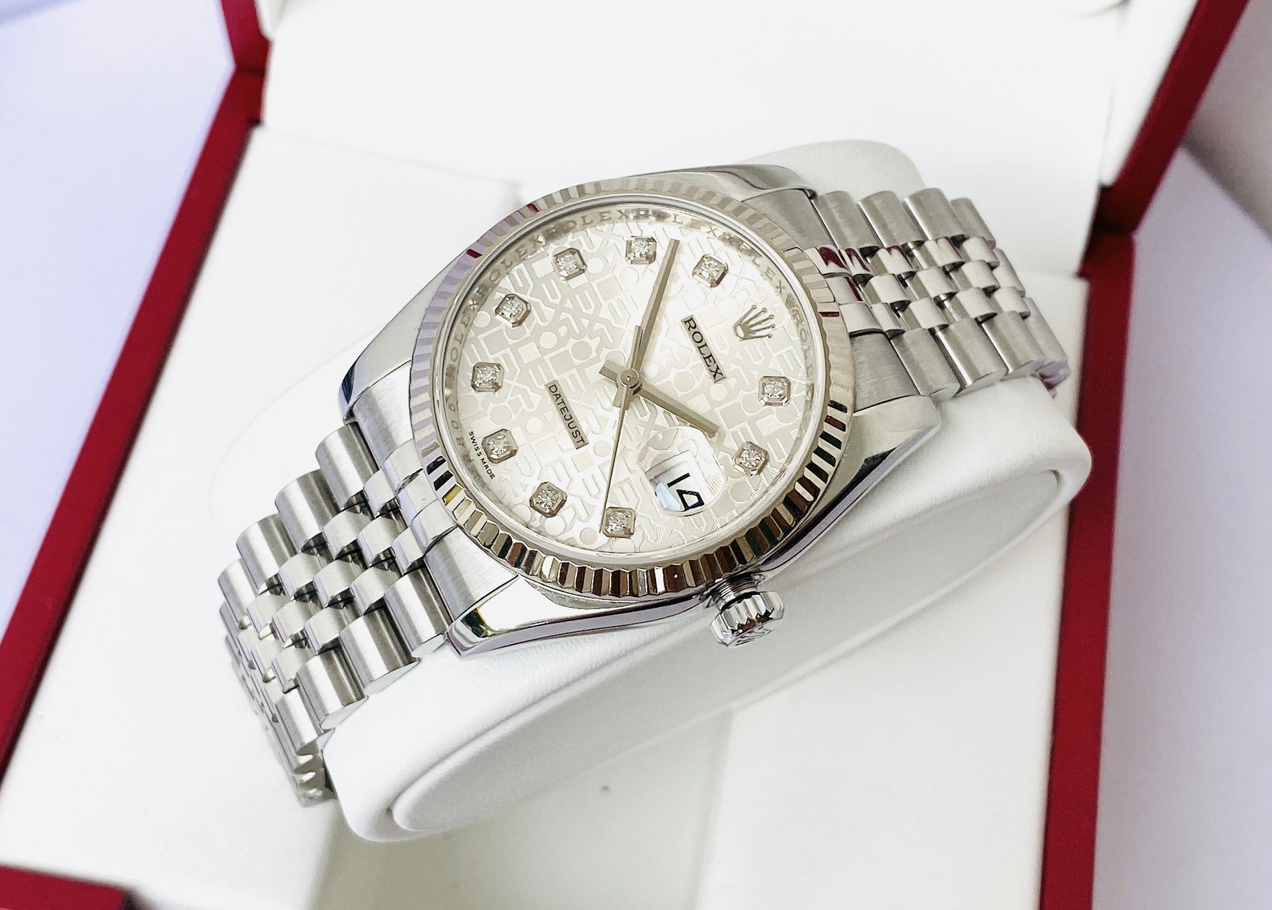 Đồng hồ nam Rolex 6 số 116234 cọc số đính kim cương