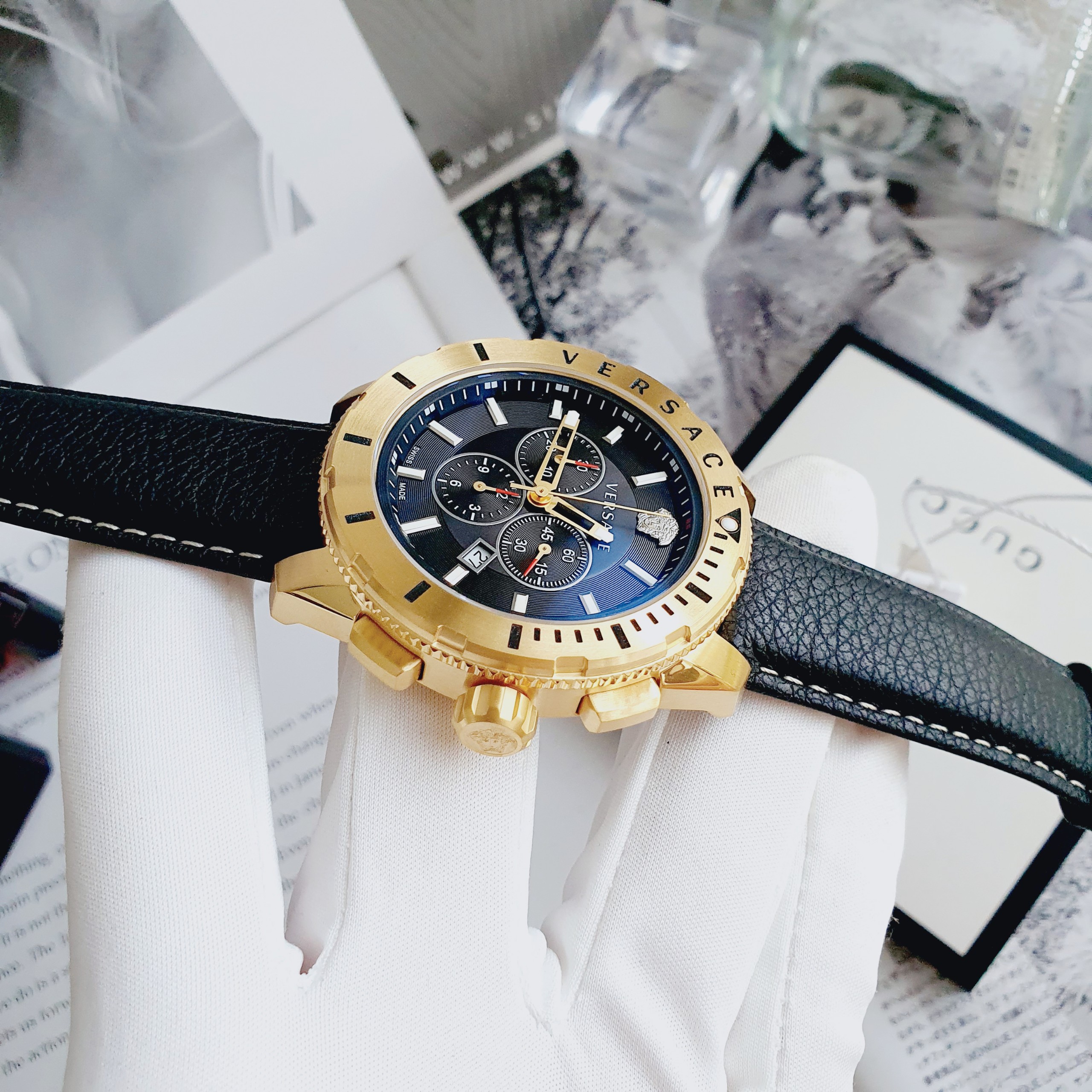 Đồng hồ nam Versace for men VERG00418 size 48 mạ vàng.