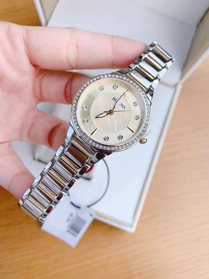 Đồng hồ xách tay Bulova viền đá 98L248 For Women