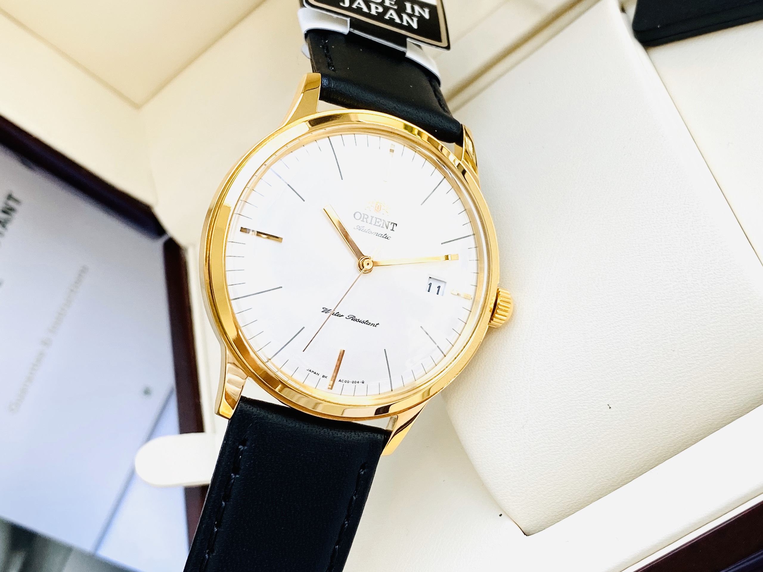 Đồng hồ nam Orient Bambino Version 3 Gold SAC0000BW0-B Automatic