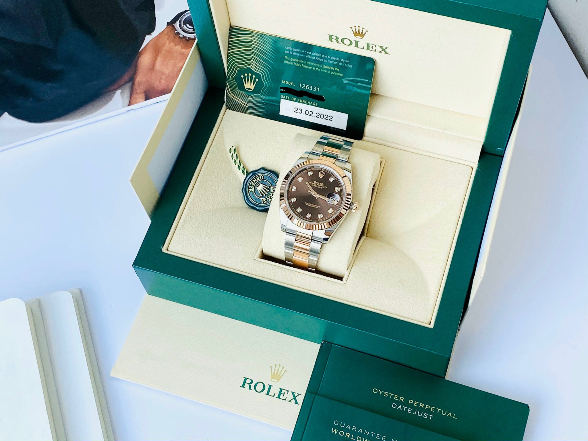 Đồng hồ nam Rolex DateJust II 126331 Chocolate Diamond Dial 18k Everose Gold